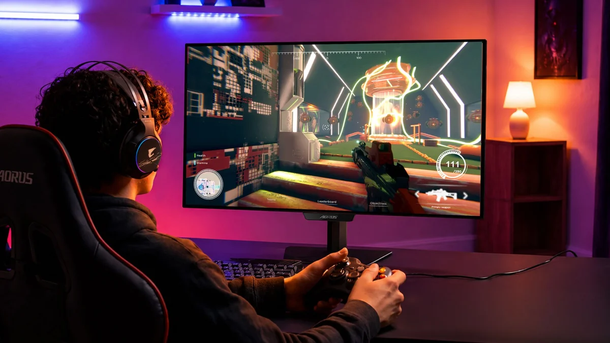 Aorus Elite FO27Q28G chega com tecnologia OLED avançada e recursos inteligentes para jogadores competitivos