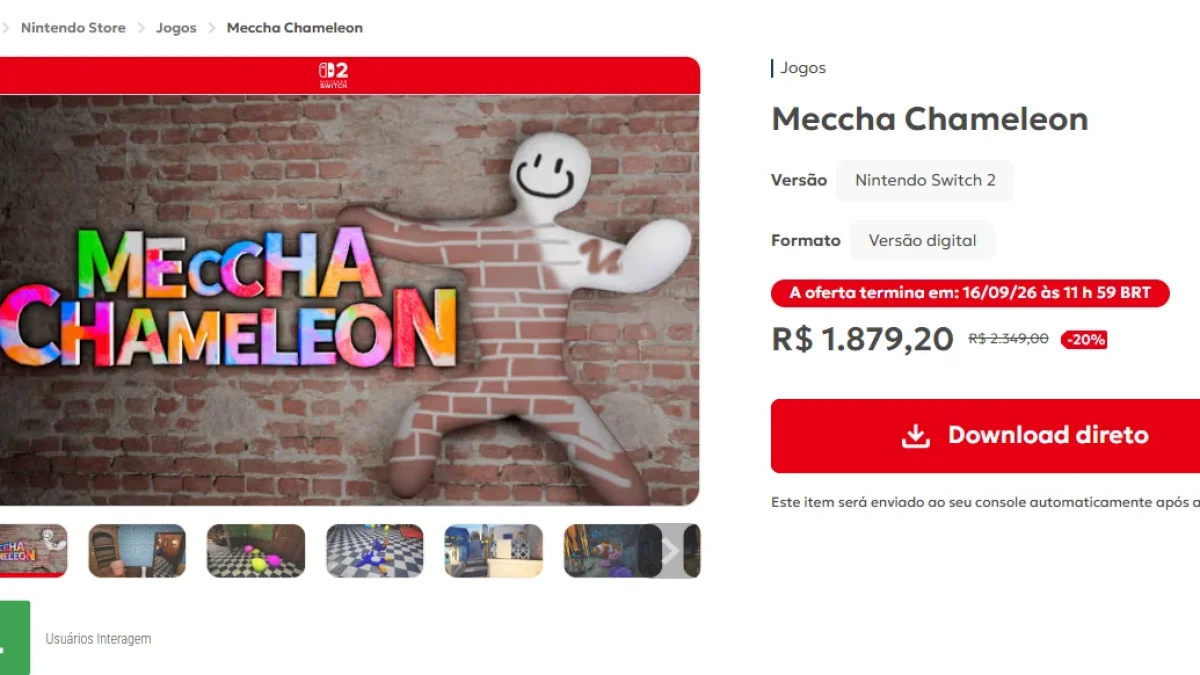 Erro de precificação na eShop brasileira faz o indie viral Meccha Chameleon custar mais de R$ 1.800 no Switch 2