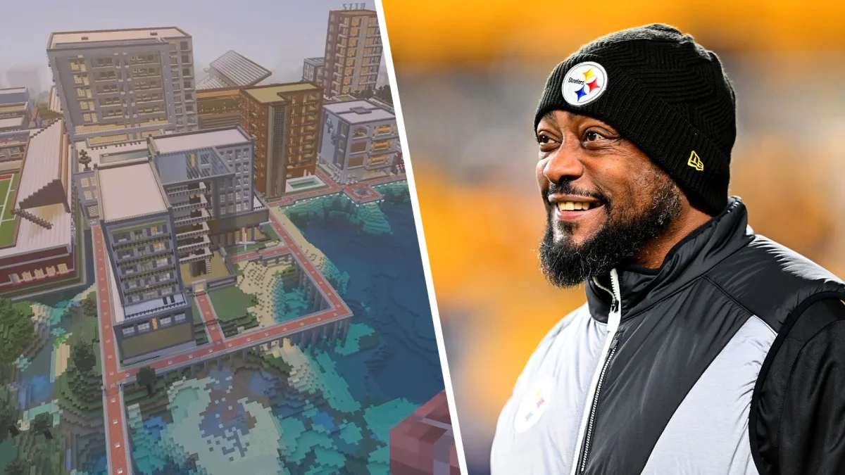 Ex-treinador da NFL Mike Tomlin mostra sua cidade de 12 anos em Minecraft