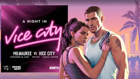 GTA 6 ganha marketing de alto impacto com noite temática do Miami Heat em Vice City