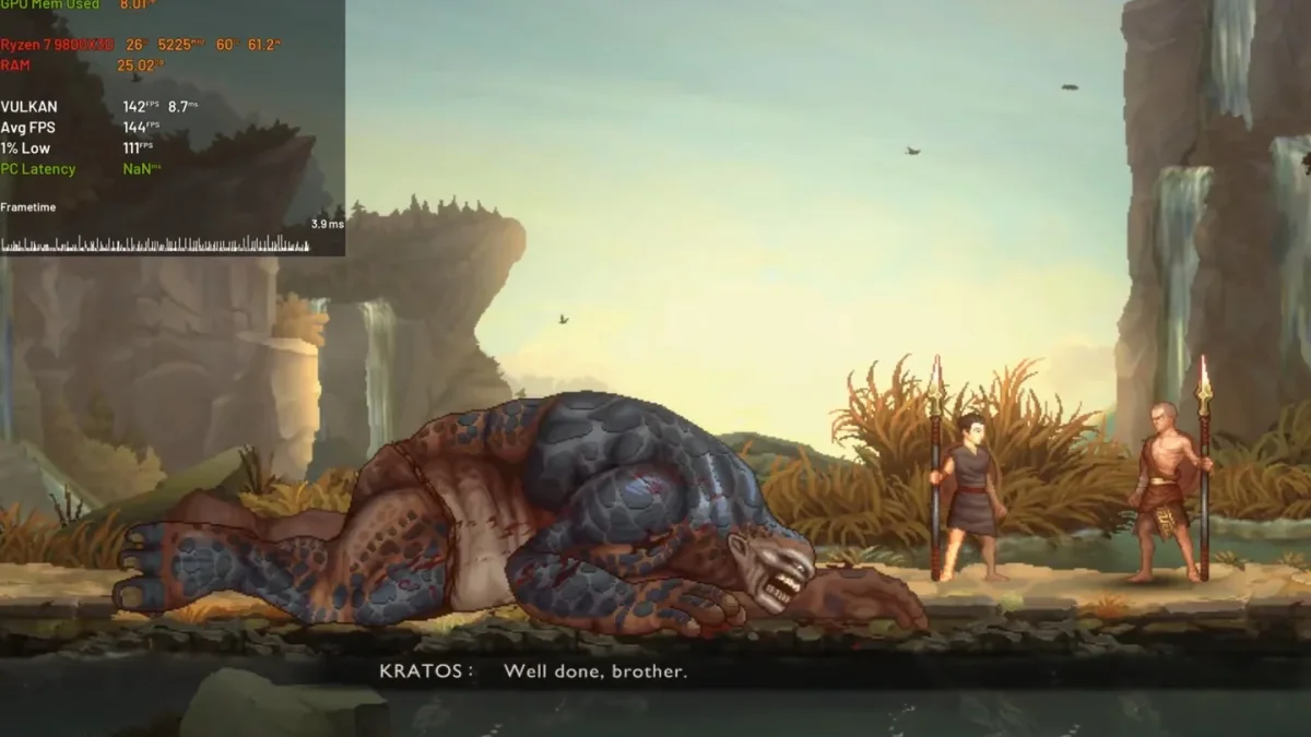 KytyPS5 emula God of War: Sons of Sparta com 137 fps no PC, mas com instabilidade e exigência alta