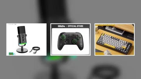 Microfone FIFINE AM8 por R$ 243 abre o Garimpo Gamer com controle 8BitDo, teclado e mouse Ajazz