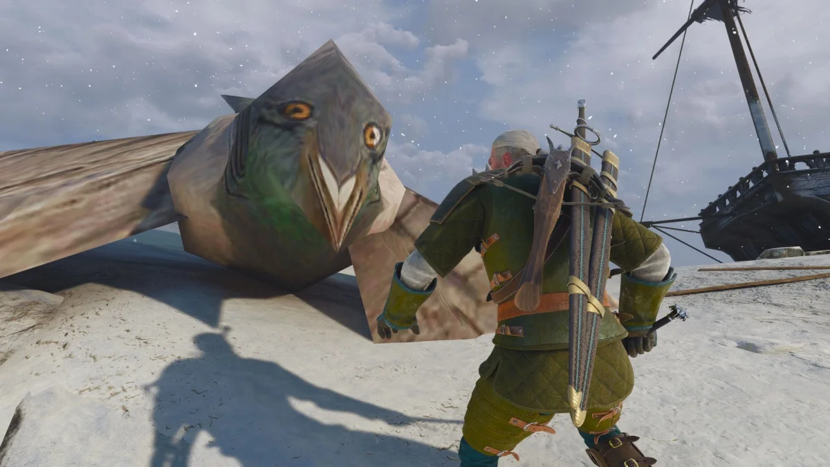 Mod transforma todos os grifos do Witcher 3 em pombo baixo-polígono icônico