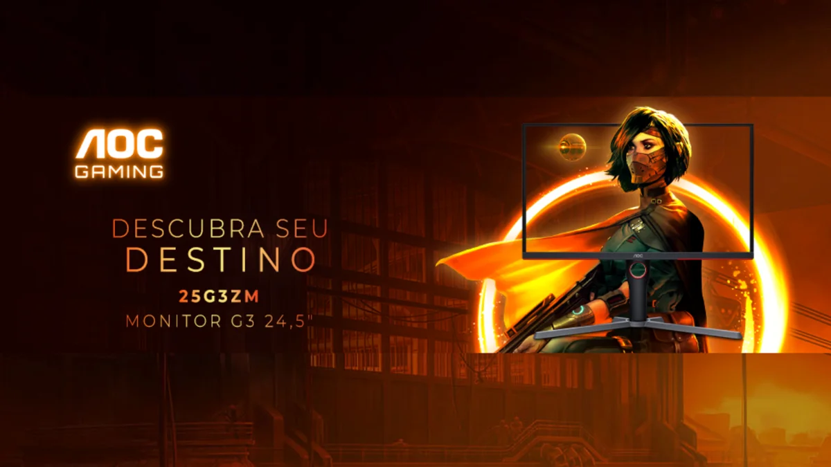 Monitor Gamer AOC Destiny 24,5” com 240Hz em promoção na Amazon