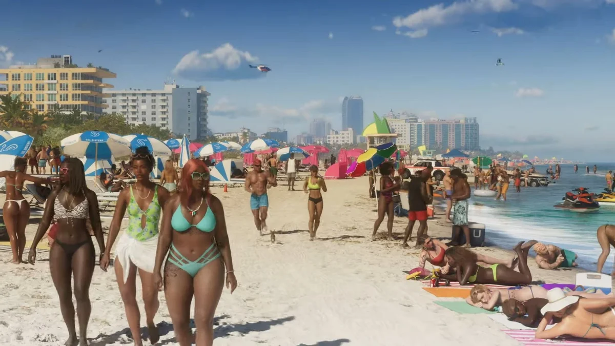 Novos vazamentos de GTA 6 mostram praias lotadas e prometem densidade de público