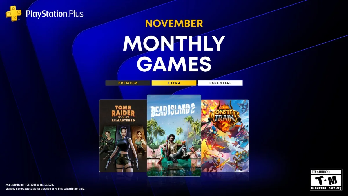 PlayStation Plus traz Dead Island 2, Tomb Raider IV-VI Remastered e Monster Train 2 em novembro