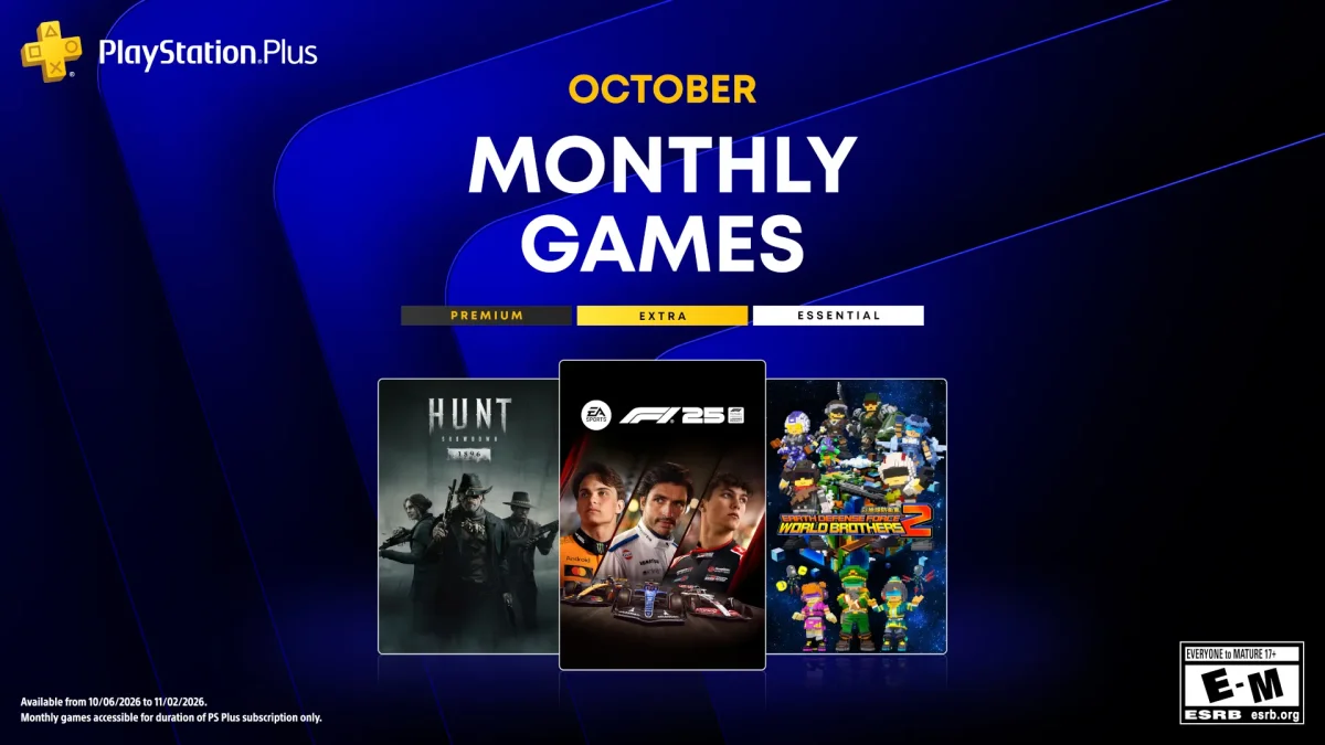 PlayStation Plus traz F1 25, Hunt: Showdown 1896 e Earth Defense Force: World Brothers 2 em outubro
