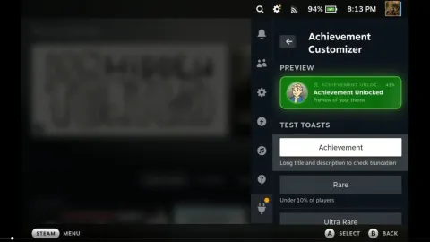 Plugin para Steam Deck permite personalizar pop-ups de conquistas como Xbox, PlayStation ou Nintendo