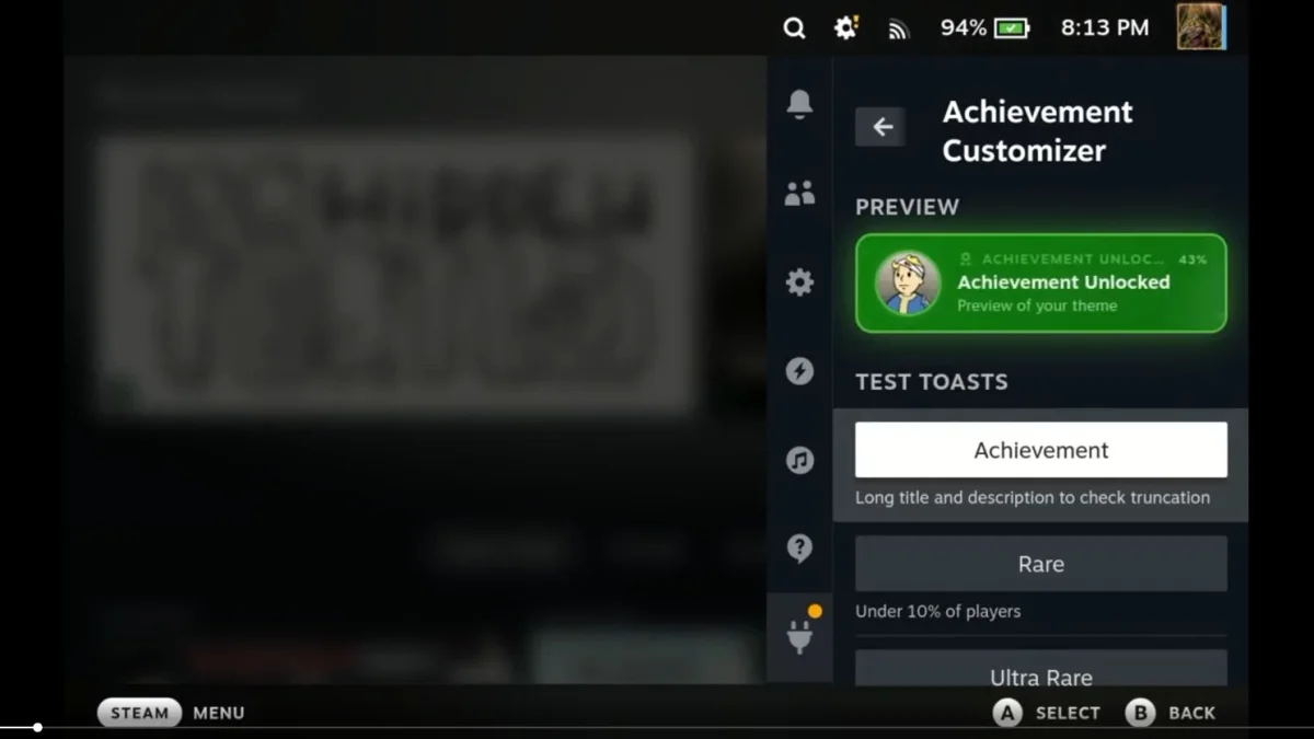 Plugin para Steam Deck permite personalizar pop-ups de conquistas como Xbox, PlayStation ou Nintendo